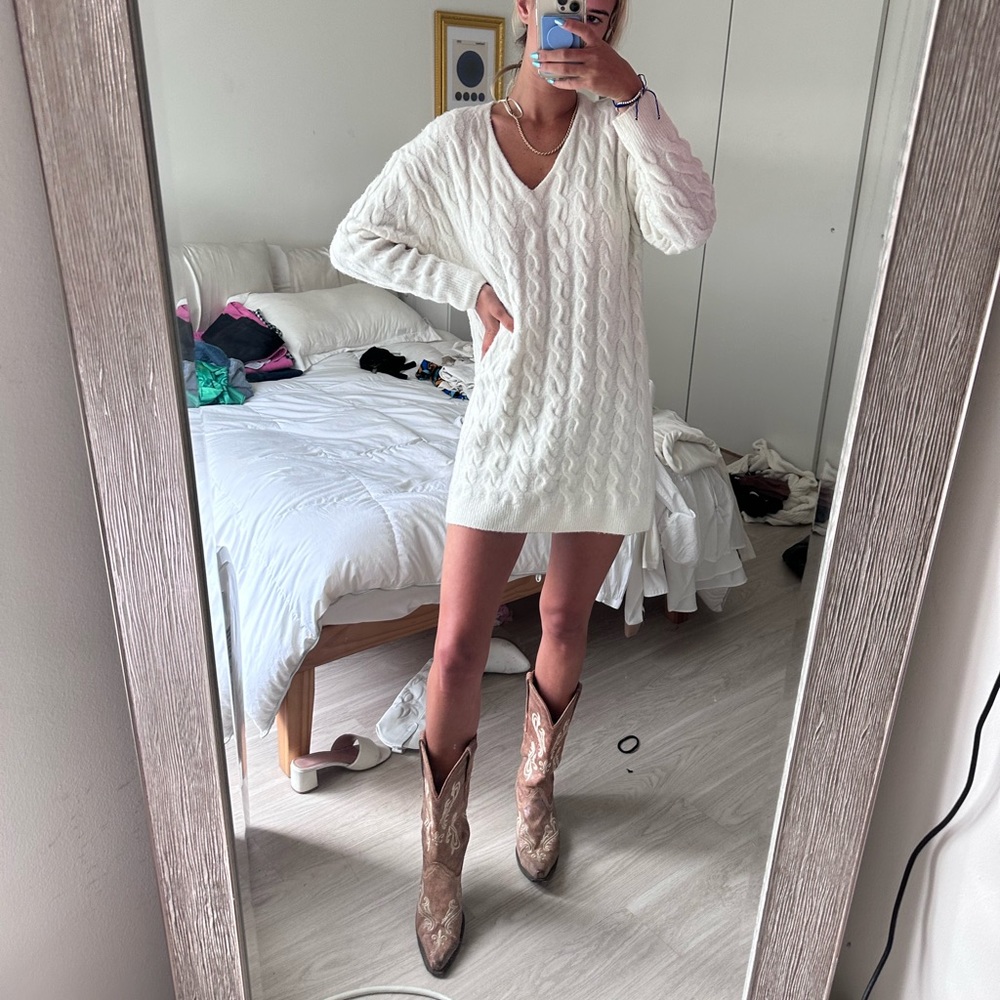 Chunky Cableknit Sweater Dress